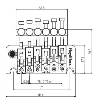 Afanti Guitarra Eléctrica Doble Bloqueo Tremolo Puente para Floyd Rose Estilo