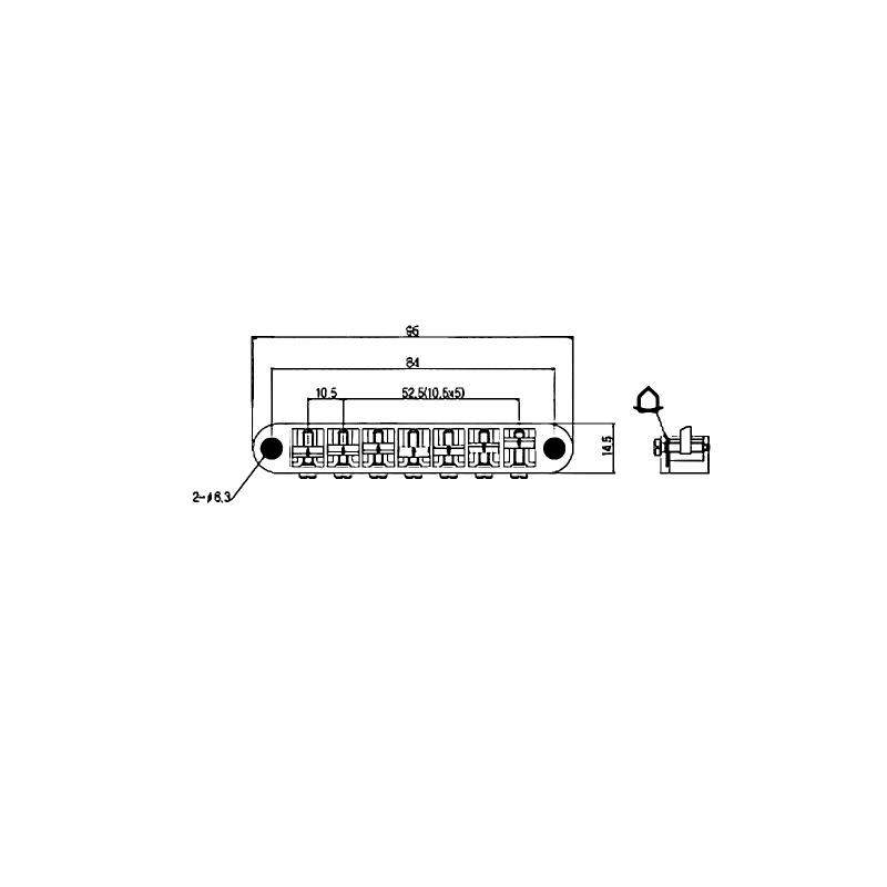 Afanti Zinc Saddle Chrome 7 Cuerdas Cordal Guitarra Eléctrica