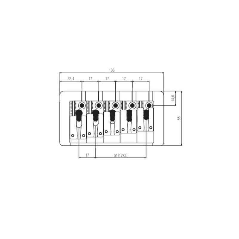Afanti Zinc Saddle Negro 5 Cuerdas Bajo Guitar Bridge