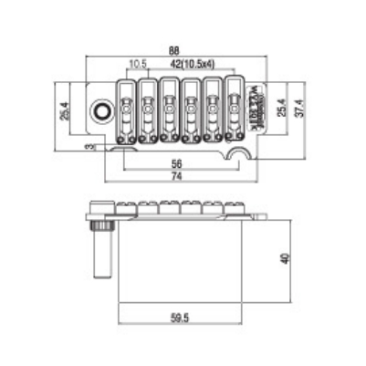 Afanti 2-Pivot Stainless Saddle Tremolo Puente de Guitarra