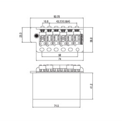 Afanti Stamped Steel Saddle Sólido Bloque de Acero Tremolo Puente de Guitarra Eléctrica