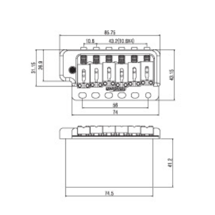 Afanti ST Puente de trémolo para guitarra eléctrica con bloque de acero macizo completo