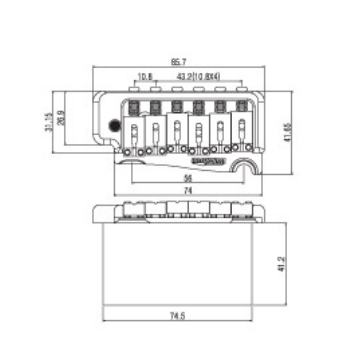 Afanti 2 Pivot Stamped Steel ST Puente de Tremolo para Guitarra Eléctrica