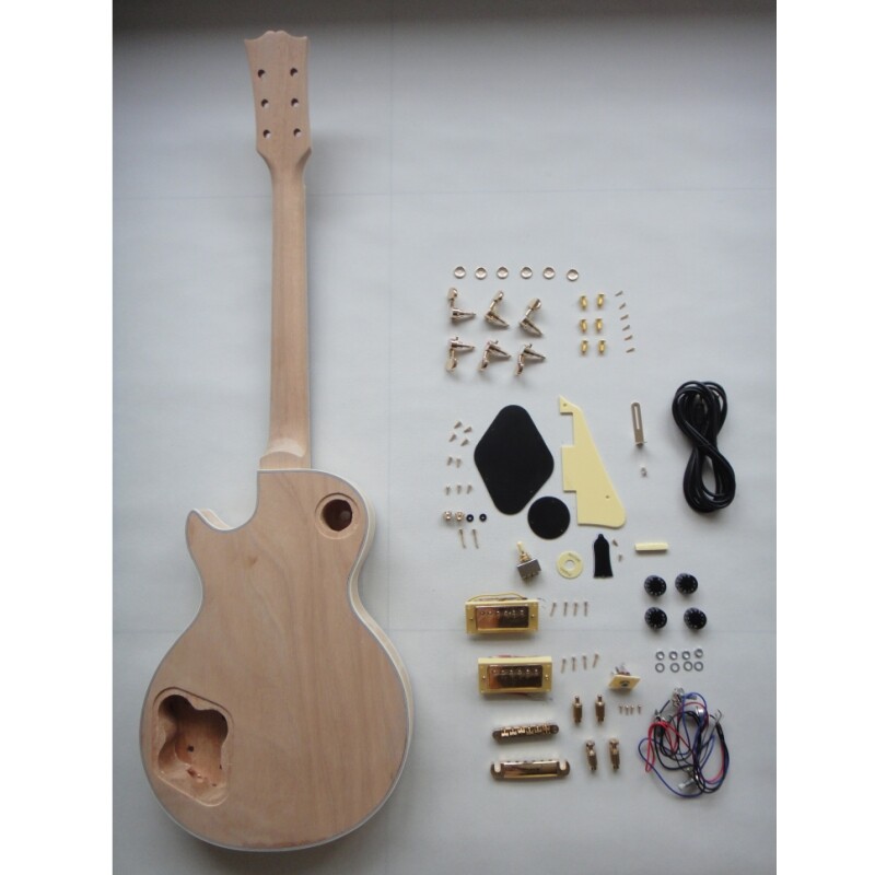 Afanti Cuerpo De Caoba Sin Acabar Con Tapa De Arce Flameado Lp Guitarra Eléctrica Kit