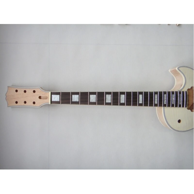 Afanti Cuerpo De Caoba Sin Acabar Con Tapa De Arce Flameado Lp Guitarra Eléctrica Kit