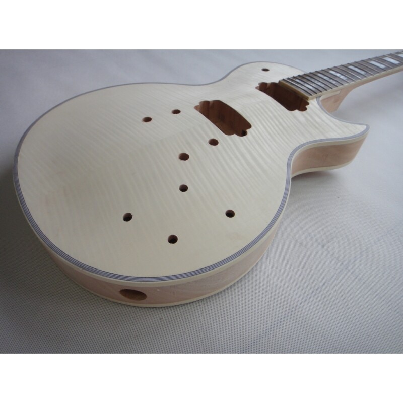 Afanti Cuerpo De Caoba Sin Acabar Con Tapa De Arce Flameado Lp Guitarra Eléctrica Kit