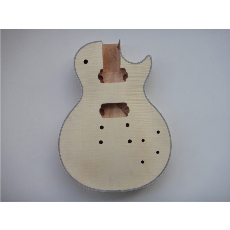 Afanti Caoba con tapa de arce flameado Diapasón de ébano Lp DIY Guitar Kit