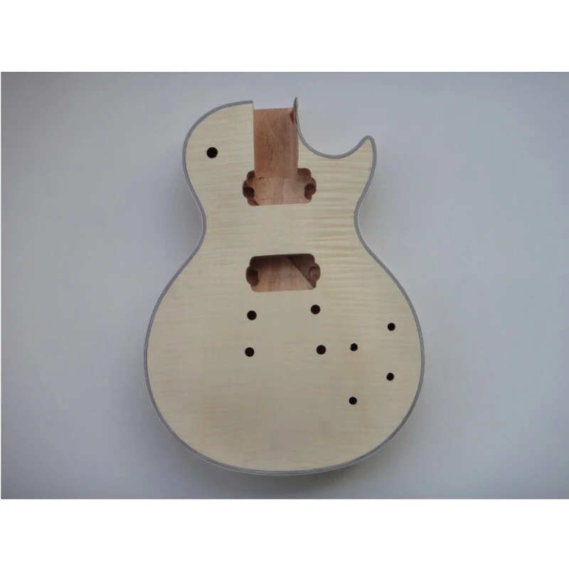 Afanti Caoba con tapa de arce flameado Diapasón de ébano Lp DIY Guitar Kit