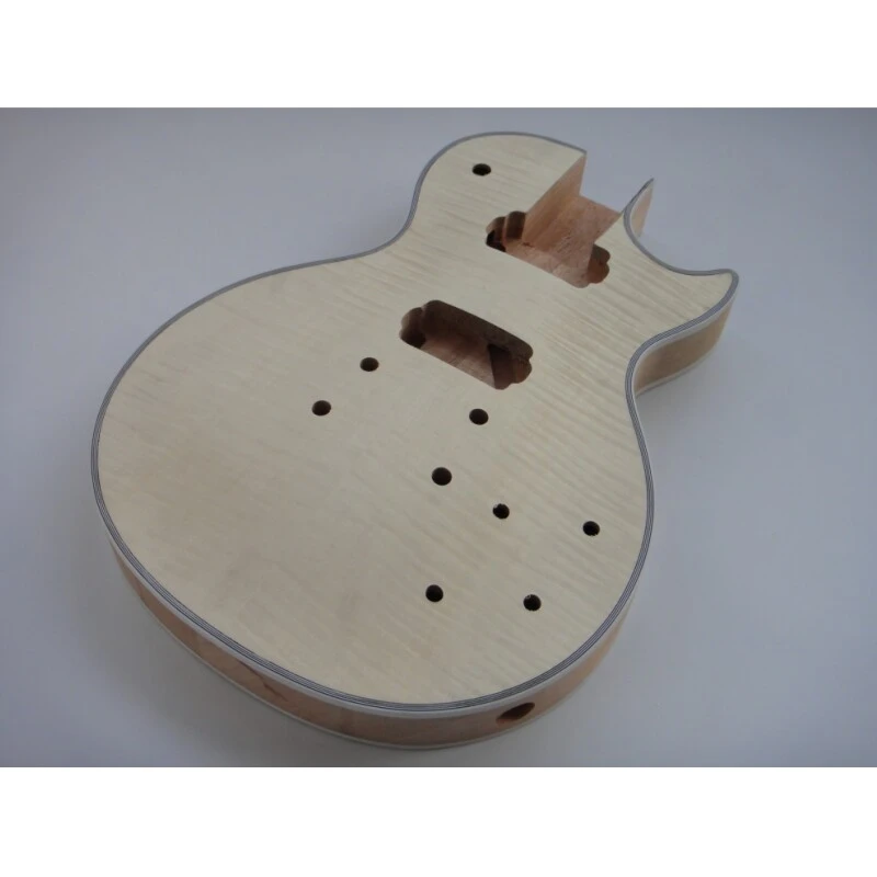 Afanti Caoba con tapa de arce flameado Diapasón de ébano Lp DIY Guitar Kit