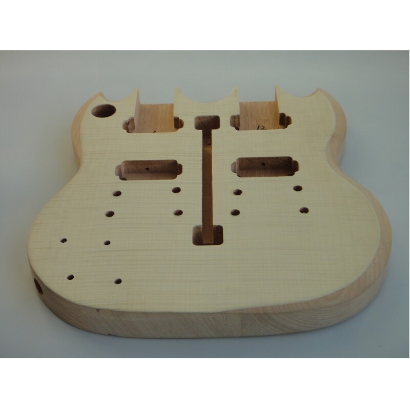 Afanti Cuerpo de Caoba con Chapa de Arce Flameado 12+6 Guitarra Eléctrica Doble Mástil Kit