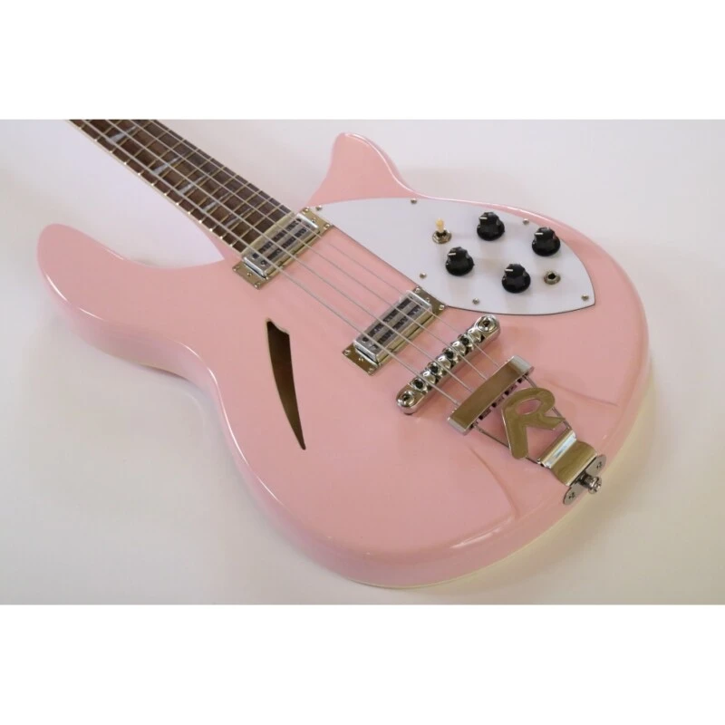 Afanti Semi-Hollow Rosa Claro Cuerpo Tilo Guitarra Bajo Eléctrico Rick