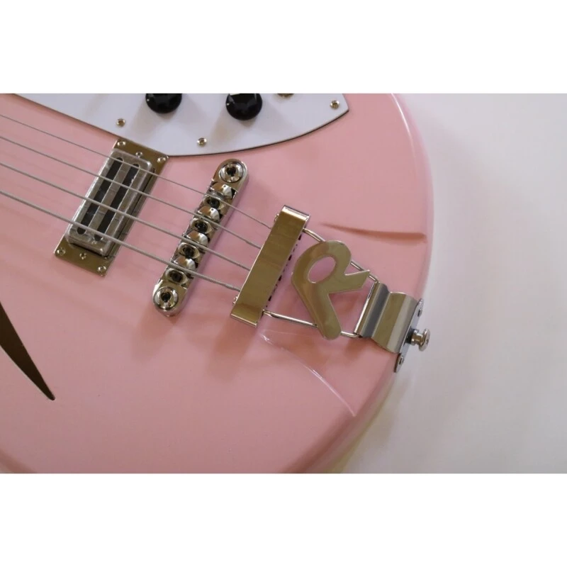 Afanti Semi-Hollow Rosa Claro Cuerpo Tilo Guitarra Bajo Eléctrico Rick