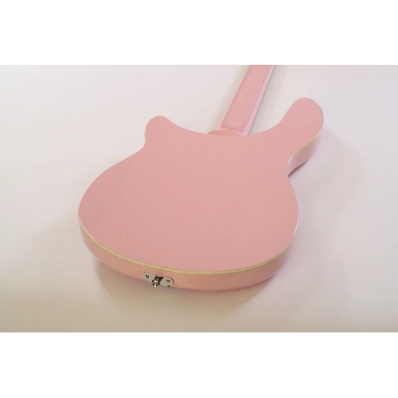 Afanti Semi-Hollow Rosa Claro Cuerpo Tilo Guitarra Bajo Eléctrico Rick