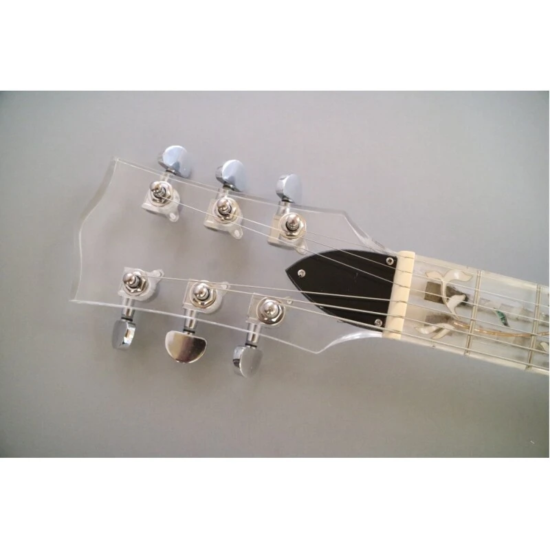 Afanti Guitarra eléctrica acrílica con cuerpo y mástil de 6 cuerdas