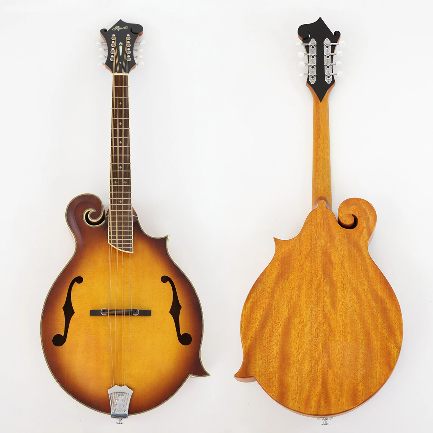 Mandolina octavada estilo F Afanti con tapa de abeto macizo, mástil y fondo de caoba