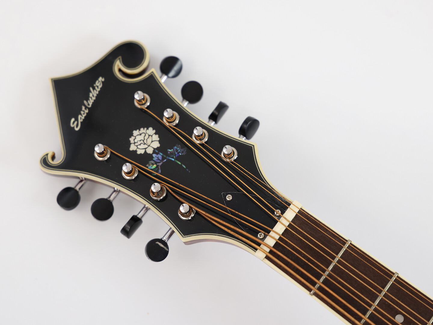 Afanti AA Tapa de Abeto Sólido Clásico Brillante Mandocello con Boca en F