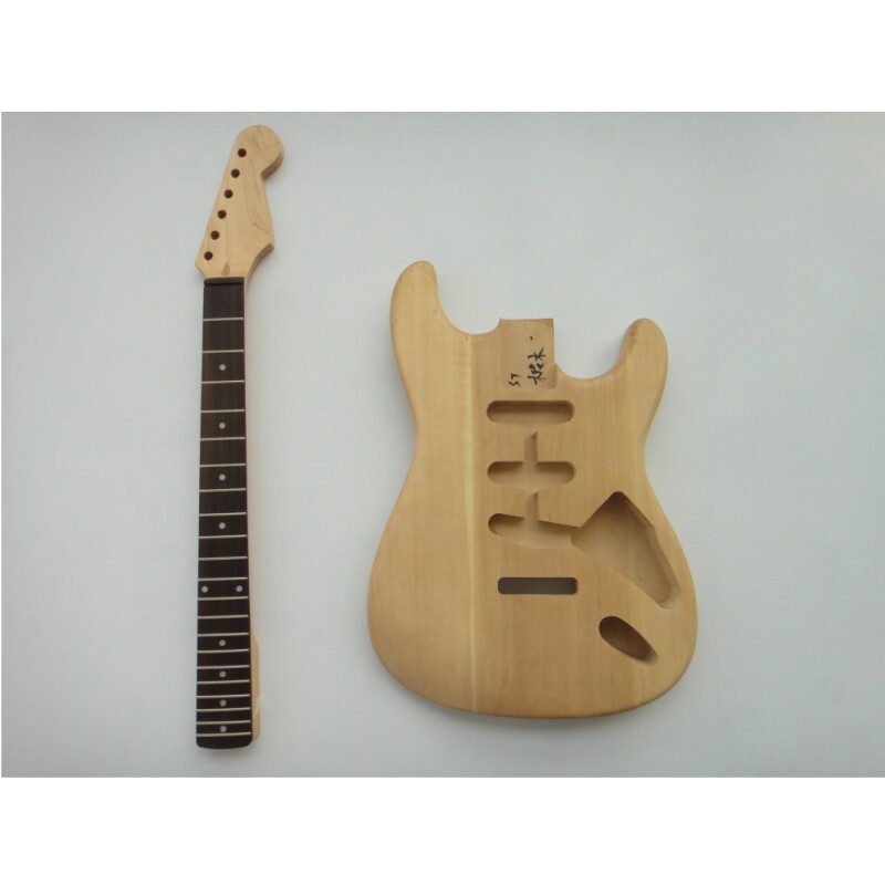 Afanti Kit de guitarra eléctrica de 6 cuerdas con cuerpo de tilo y mástil de arce sin terminar