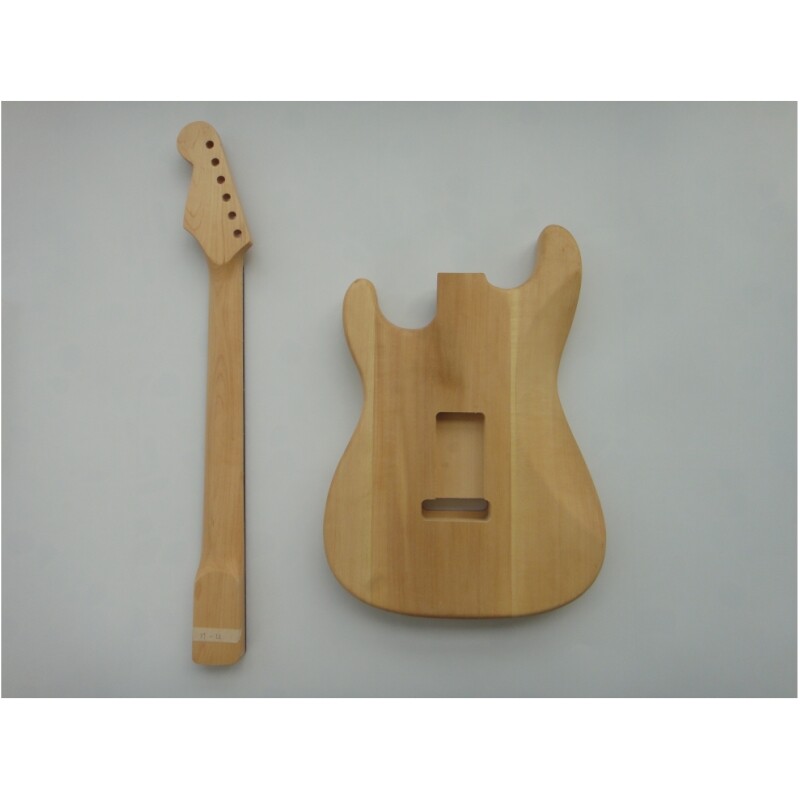 Afanti Kit de guitarra eléctrica de 6 cuerdas con cuerpo de tilo y mástil de arce sin terminar