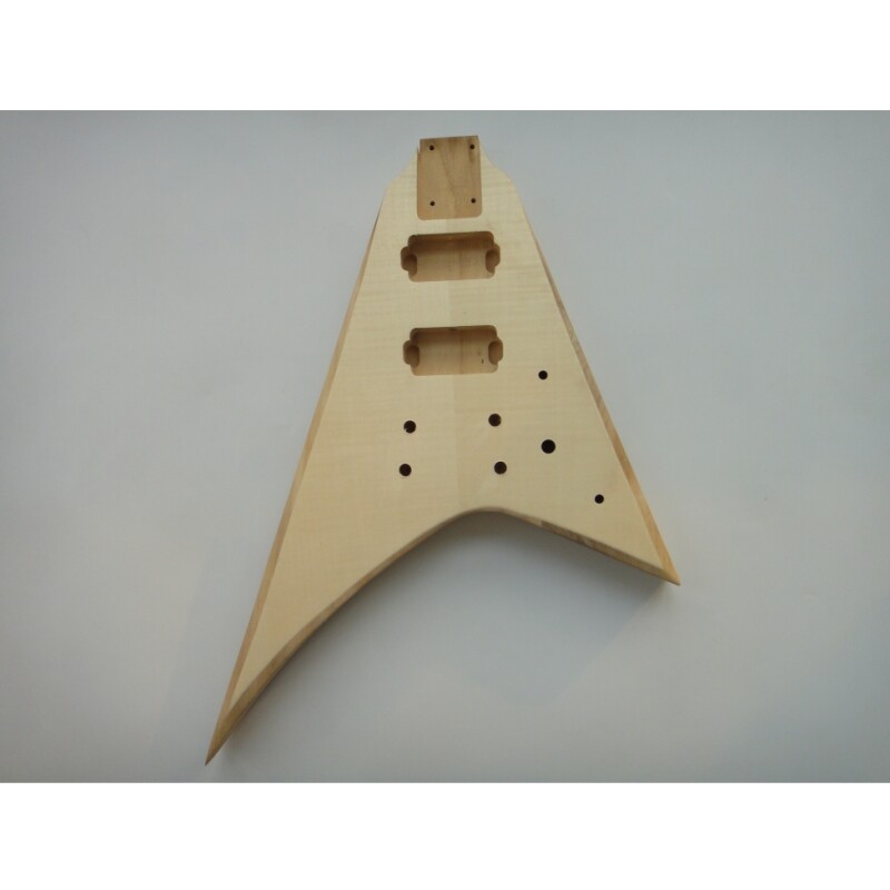 Afanti Paulownia Body with Flamed Maple Veneer DIY Guitar Electric Kit