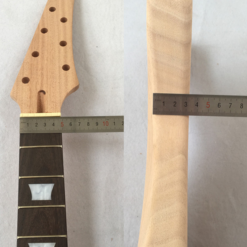 Kit de guitarra DIY de 7 cuerdas con mástil de caoba de cejuela ancha y diapasón de palisandro
