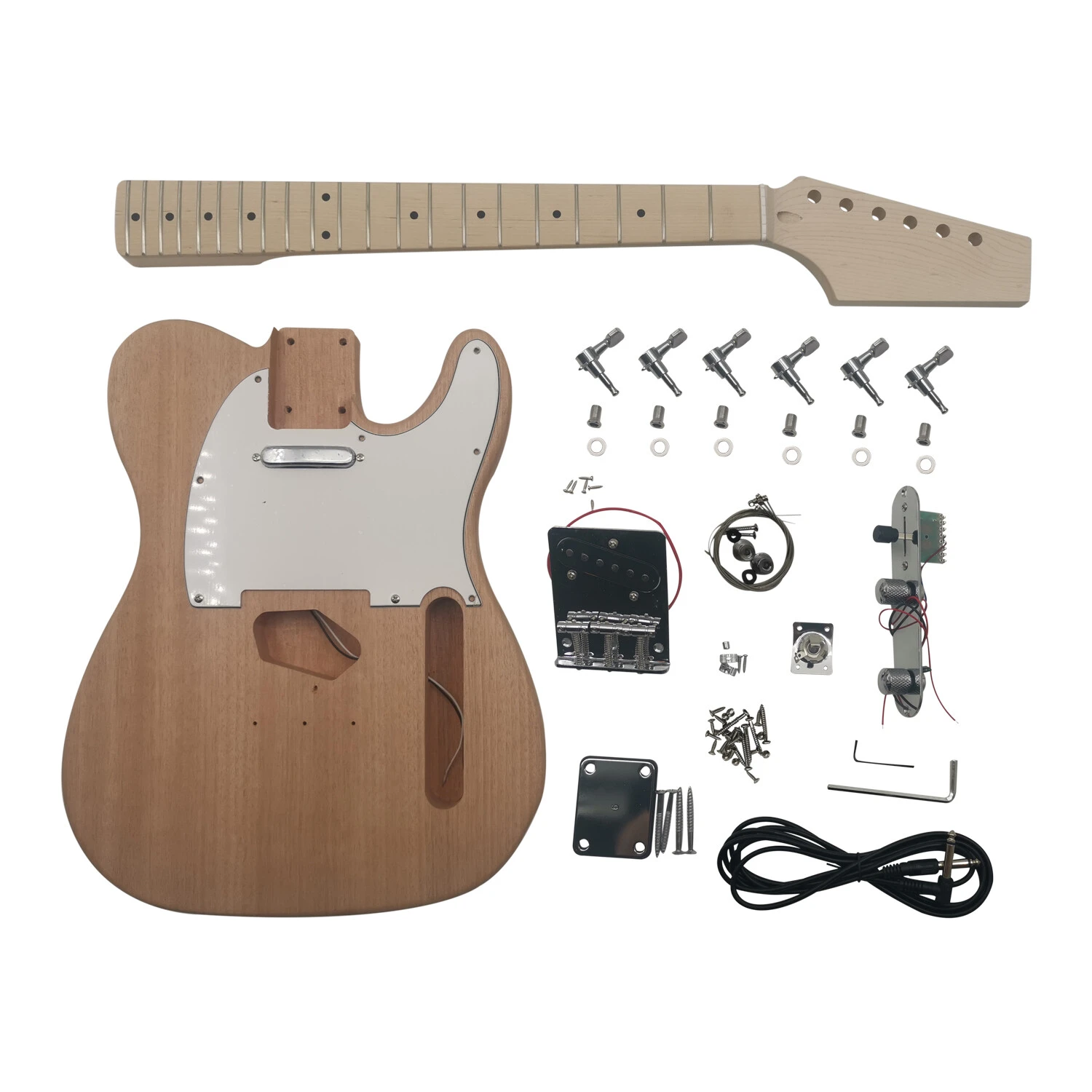 Cuerpo de caoba Construye tu propia guitarra eléctrica Kit de guitarra Tele sin terminar