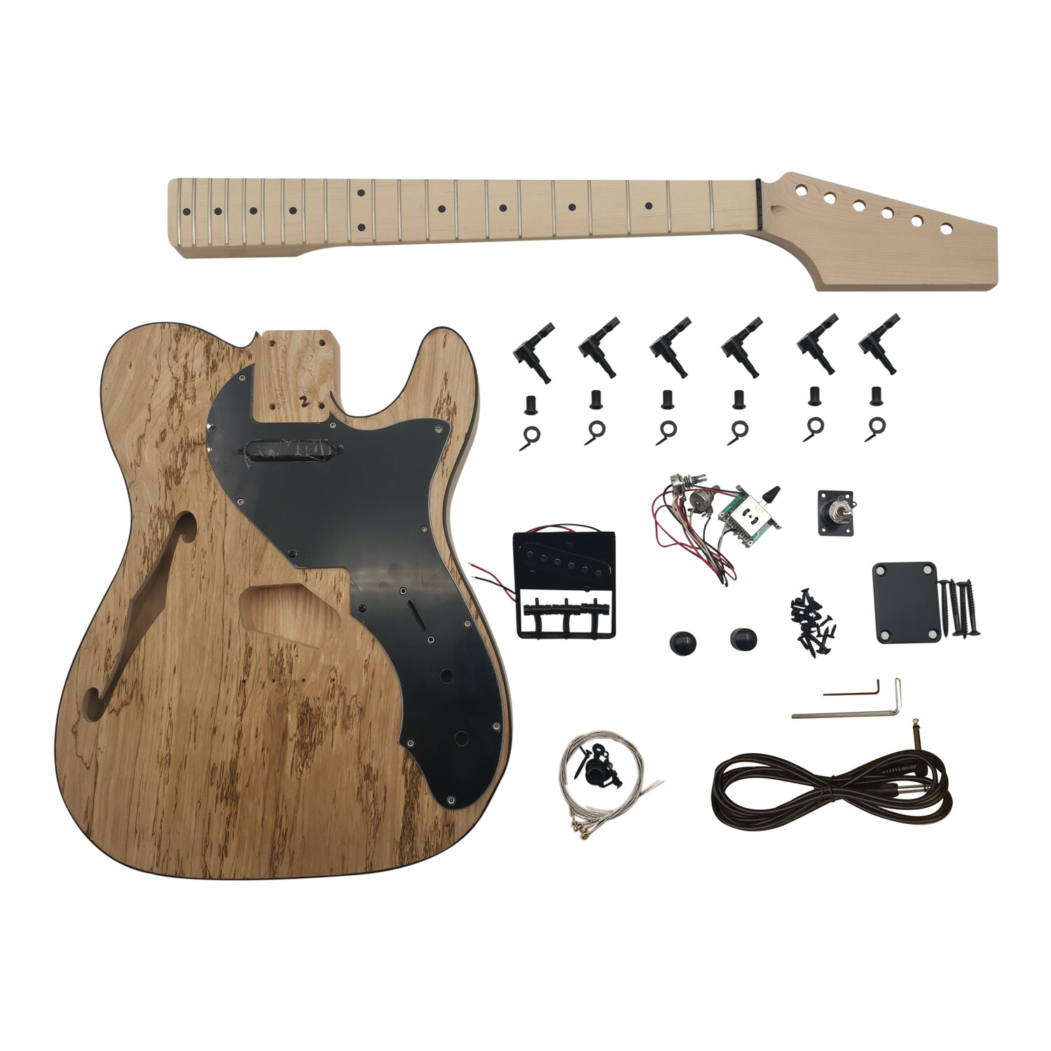 Cuerpo de fresno semi-hueco thinline Tele Guitarra Eléctrica Kit Cuerpo de fresno semi-hueco thinline Tele Guitarra Eléctrica Kit