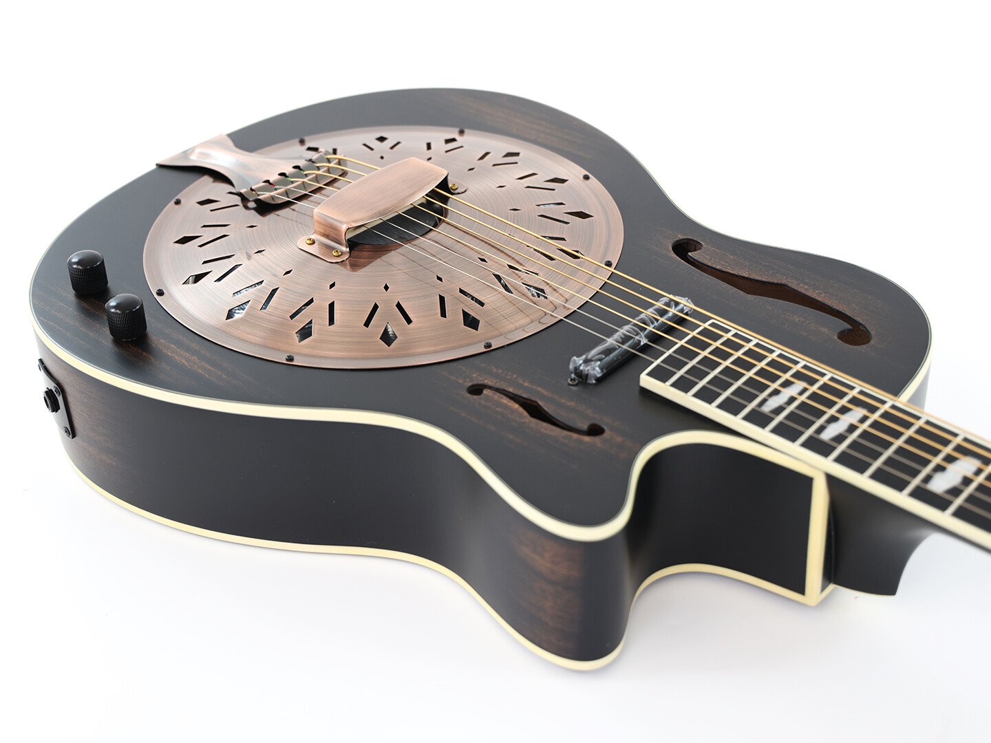 Single Cutaway Round Neck Dobro Resonator guitarra con Single Pickup