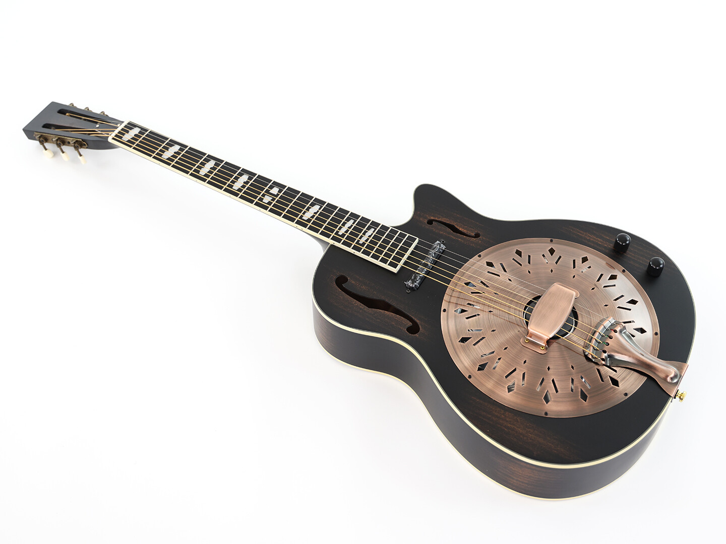 Single Cutaway Round Neck Dobro Resonator guitarra con Single Pickup