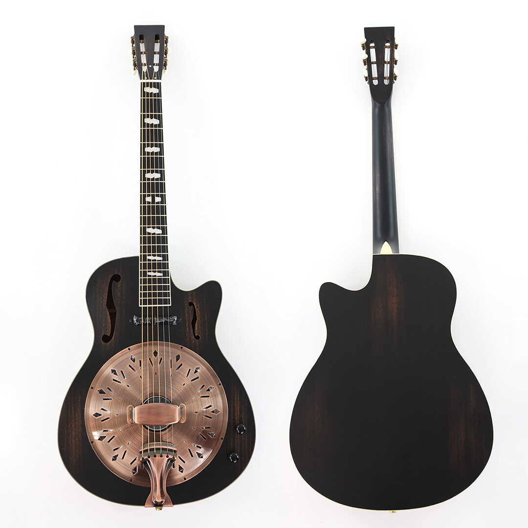 Single Cutaway Round Neck Dobro Resonator guitarra con Single Pickup