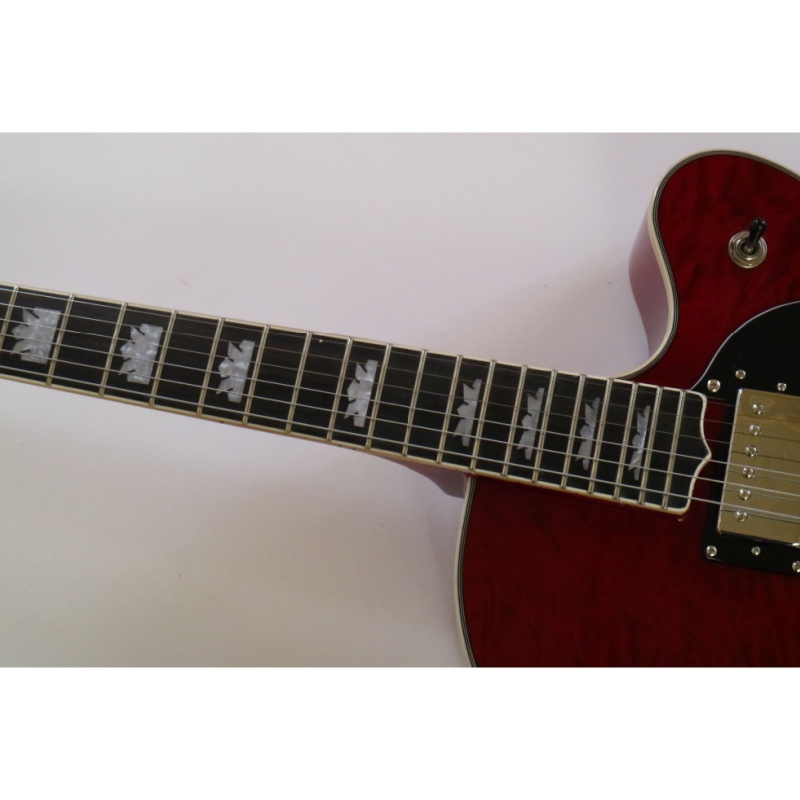 Guitarra Eléctrica Afanti Red Hollow Maple Plywood Body con Chapa de Arce Acolchado