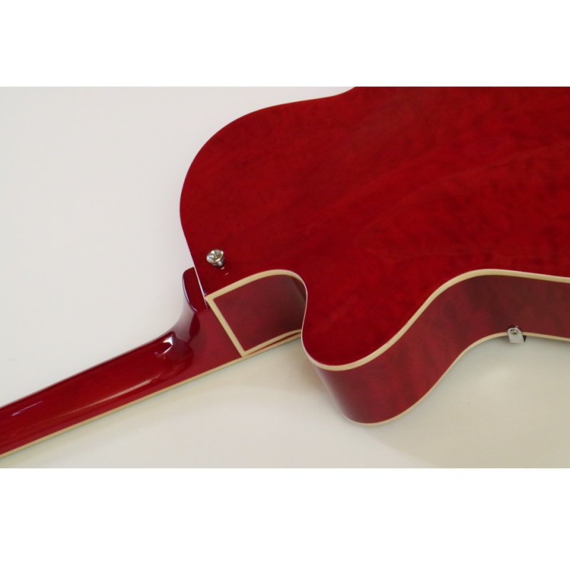 Guitarra Eléctrica Afanti Red Hollow Maple Plywood Body con Chapa de Arce Acolchado