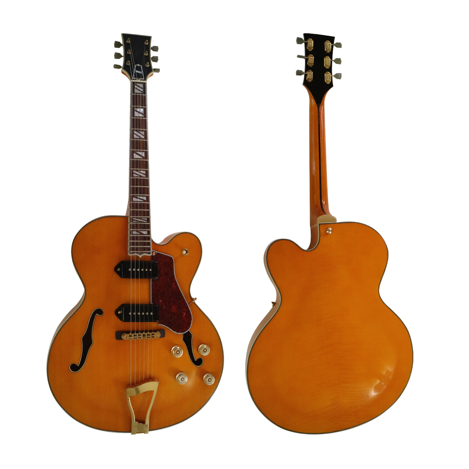 Guitarra eléctrica Afanti con cuerpo de madera contrachapada de arce hueco y chapa de arce flameado