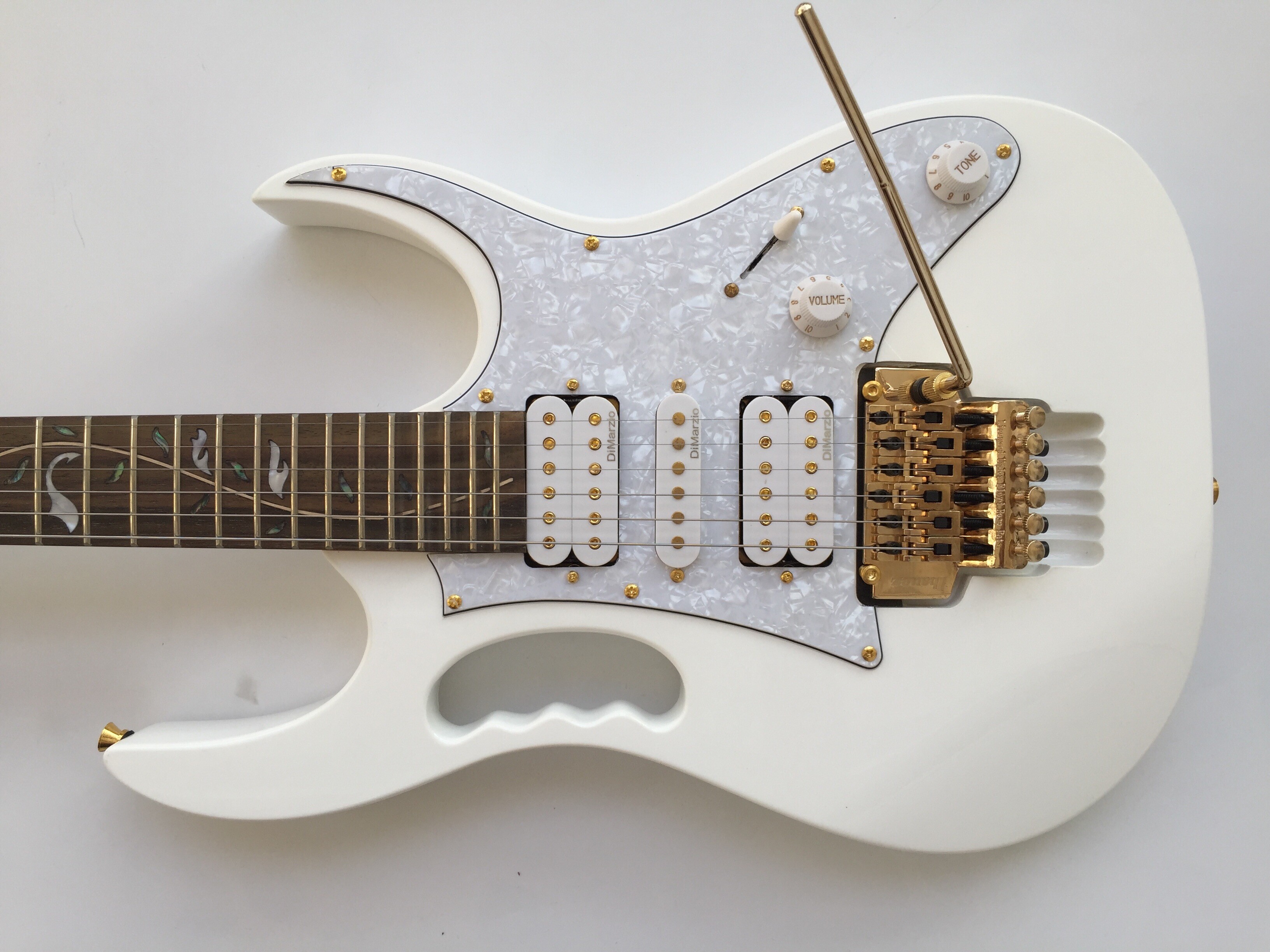 Afanti Guitarra Eléctrica Custom con Cuerpo de Tilo y Diapasón de Flores Incrustado