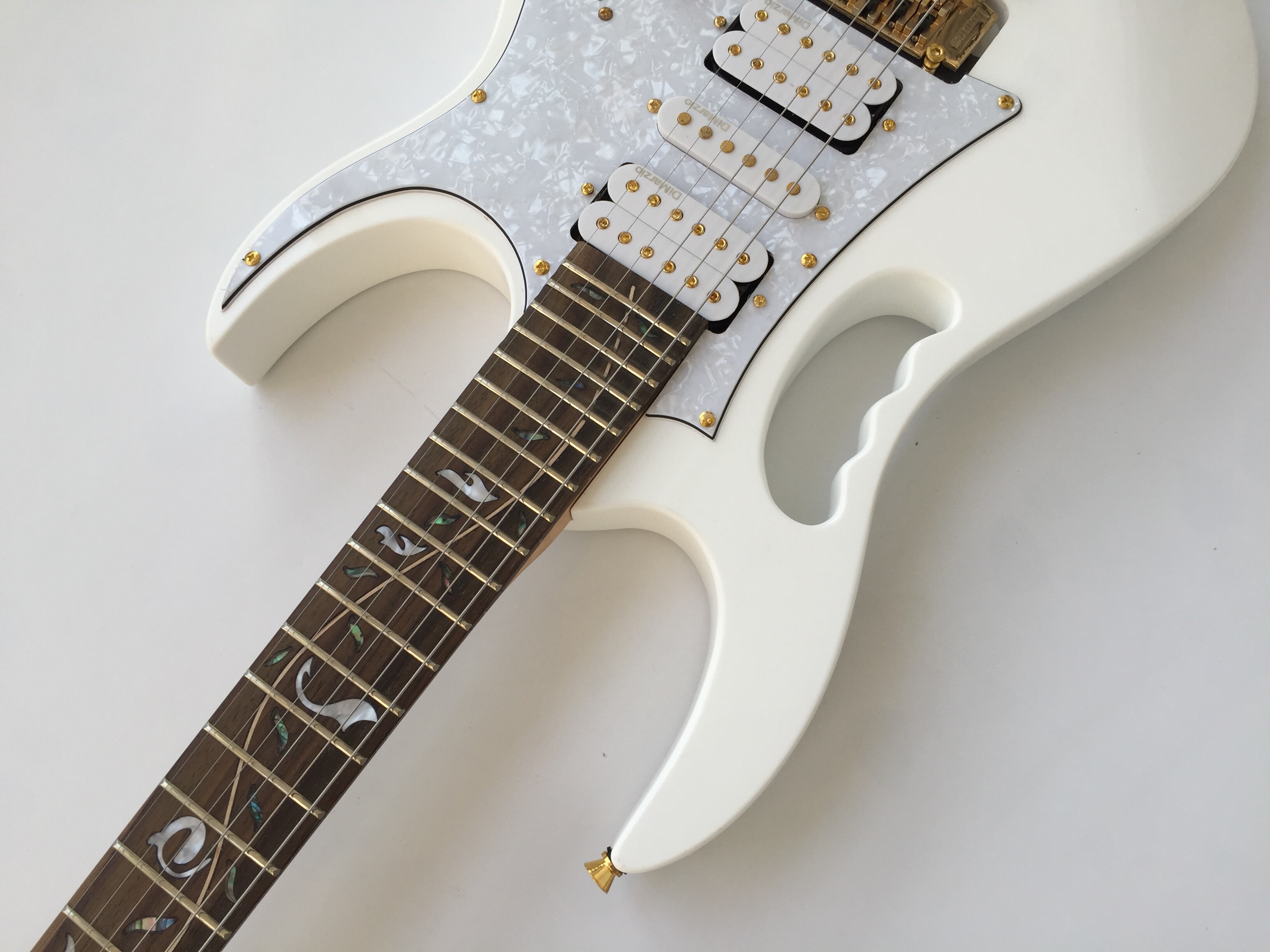 Afanti Guitarra Eléctrica Custom con Cuerpo de Tilo y Diapasón de Flores Incrustado