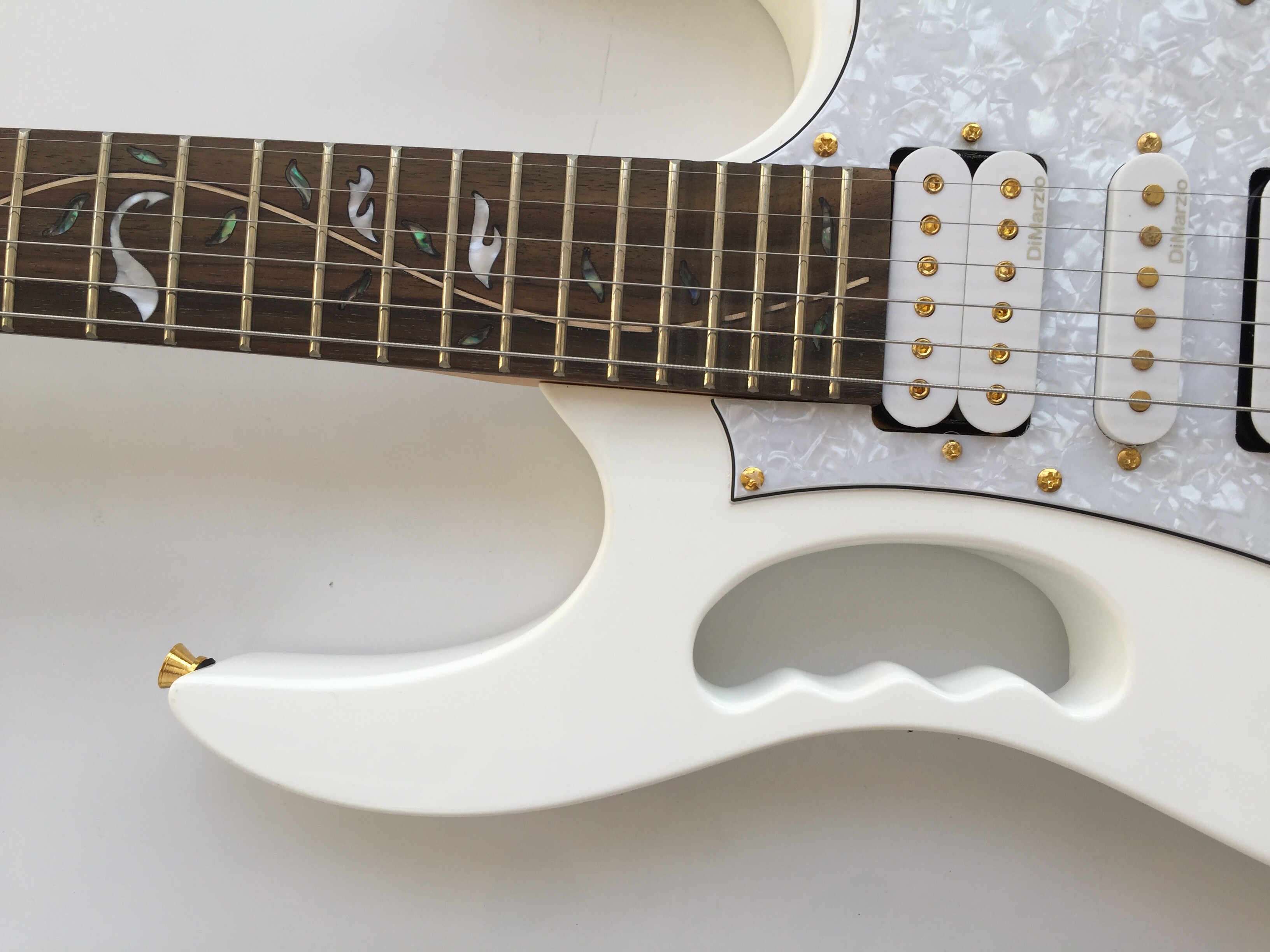 Afanti Guitarra Eléctrica Custom con Cuerpo de Tilo y Diapasón de Flores Incrustado