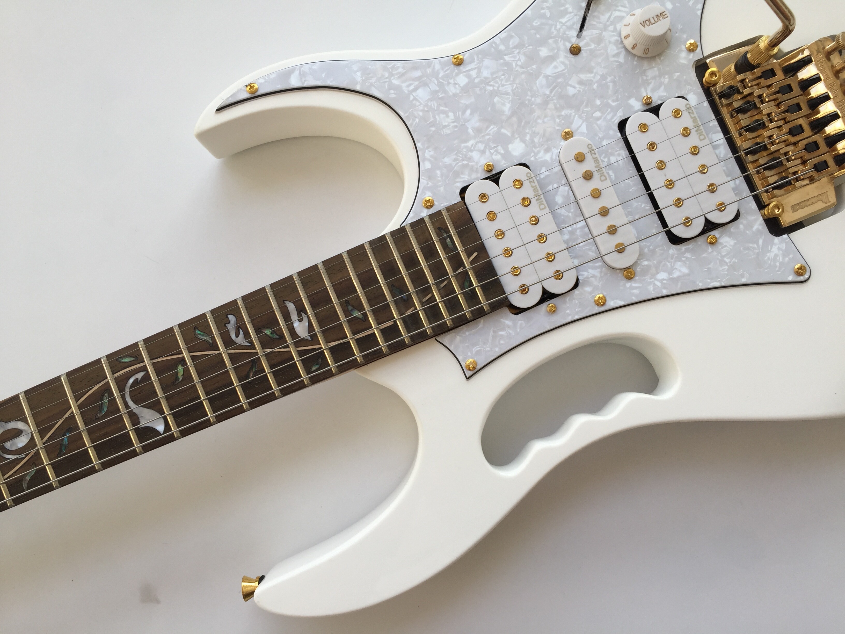Afanti Guitarra Eléctrica Custom con Cuerpo de Tilo y Diapasón de Flores Incrustado