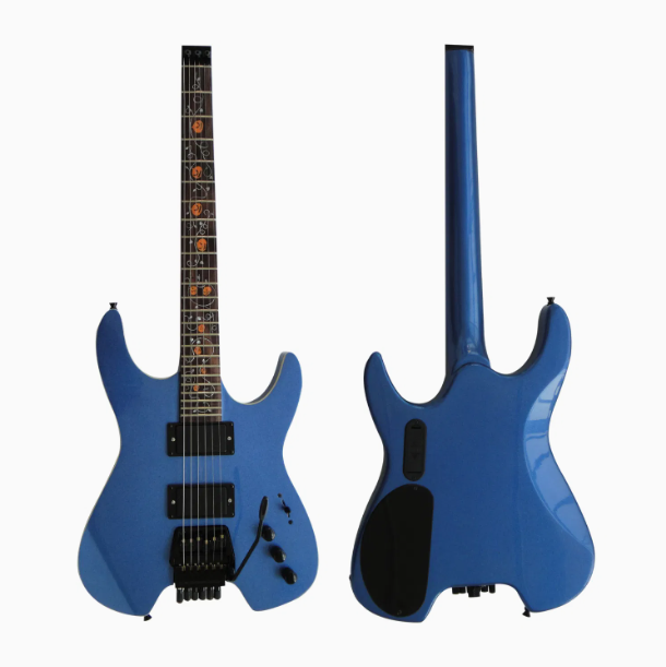 Guitarra Eléctrica Afanti Customized Hh Double Locking 6 String Blue Metalic Headless Guitarra Eléctrica Afanti Customized Hh Double Locking 6 String Blue Metalic Headless