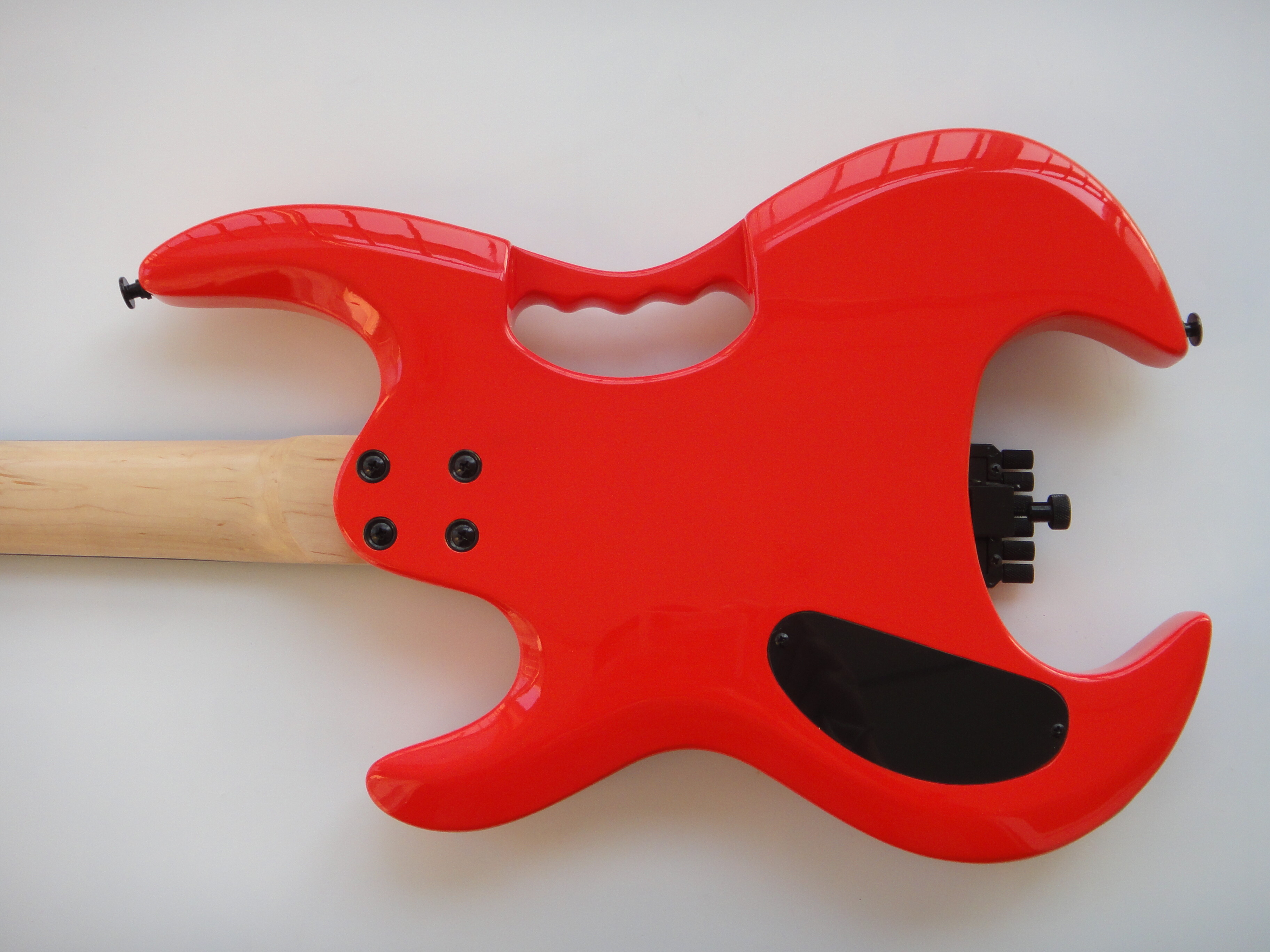 Afanti Customized Hsh Doble Cierre 6 Cuerdas Guitarra Eléctrica Rojo Sangre Sin Cabeza