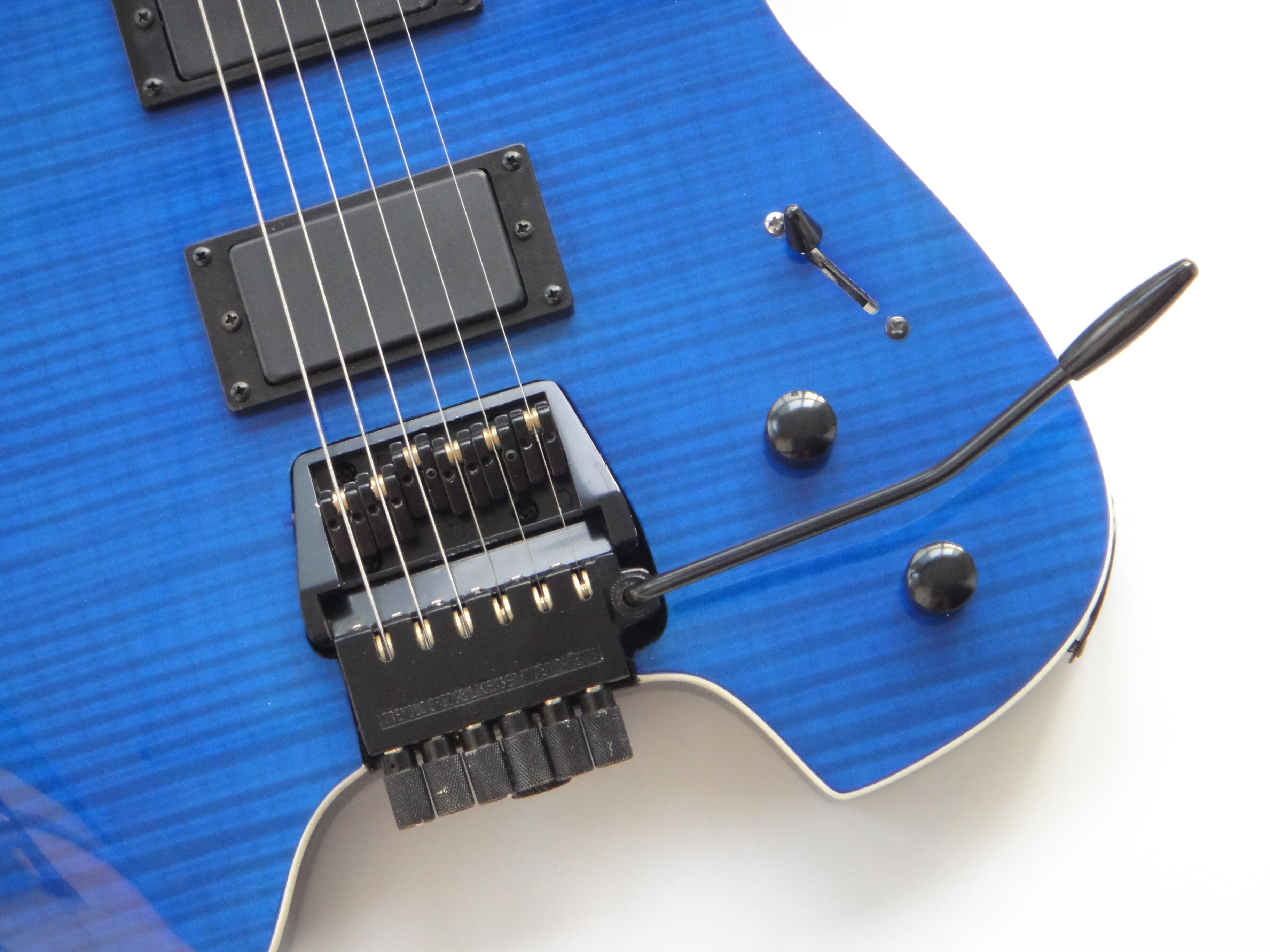 Guitarra Eléctrica Afanti Customized Hh Double Locking Tremolo Flamed Blue Headless