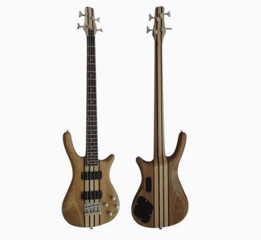 Afanti Ash Body Rosewood Fingerboard 4 String Neck Through Bass Guitar