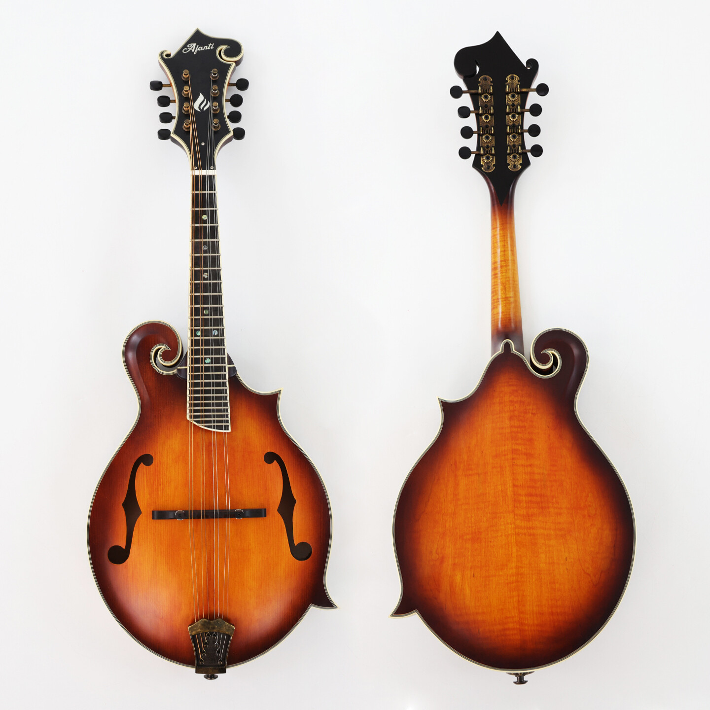 Mandolina Afanti Solid Hand-Carved AB Flamed Maple Back and Side F
