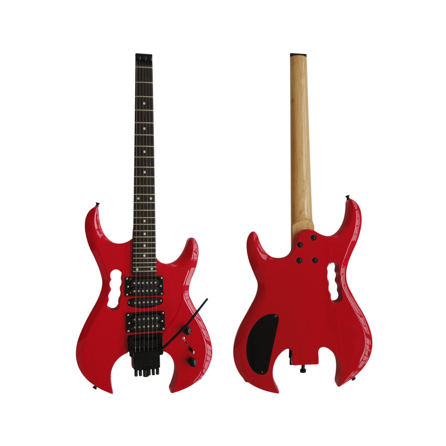Guitarra Eléctrica Afanti Customized Headless Hsh Double Locking 6 String Red Color