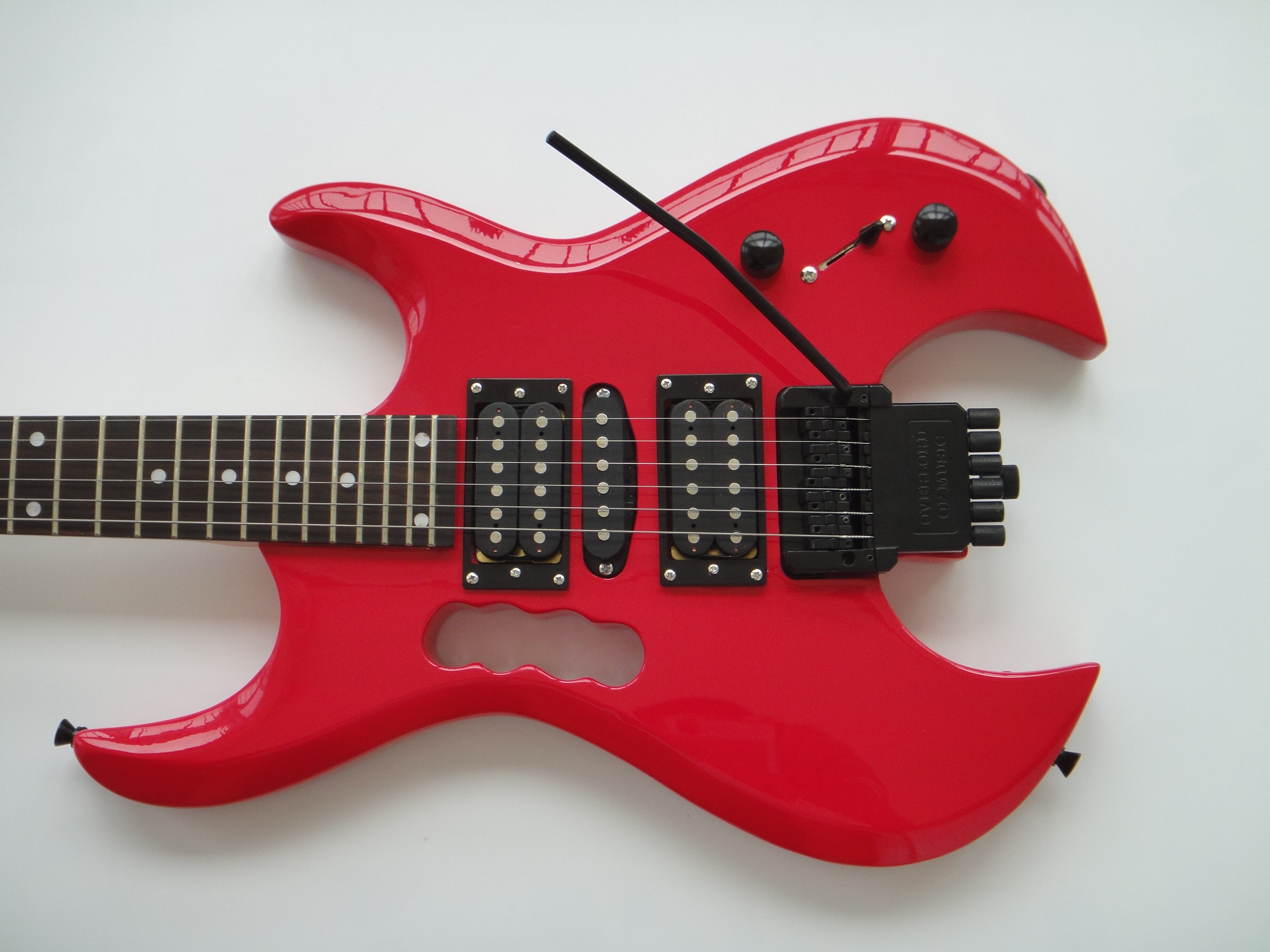Guitarra Eléctrica Afanti Customized Headless Hsh Double Locking 6 String Red Color