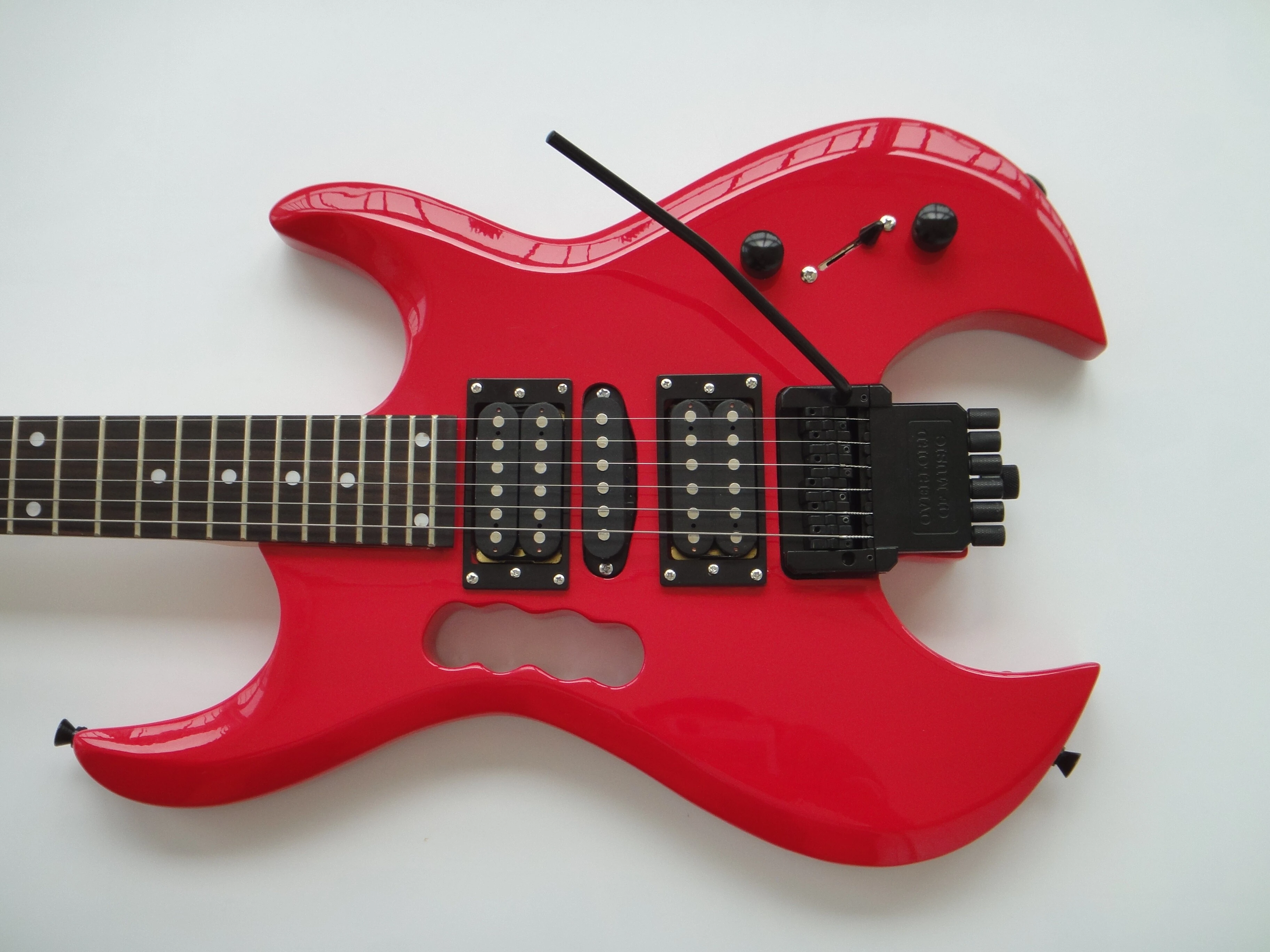 Guitarra Eléctrica Afanti Customized Headless Hsh Double Locking 6 String Red Color