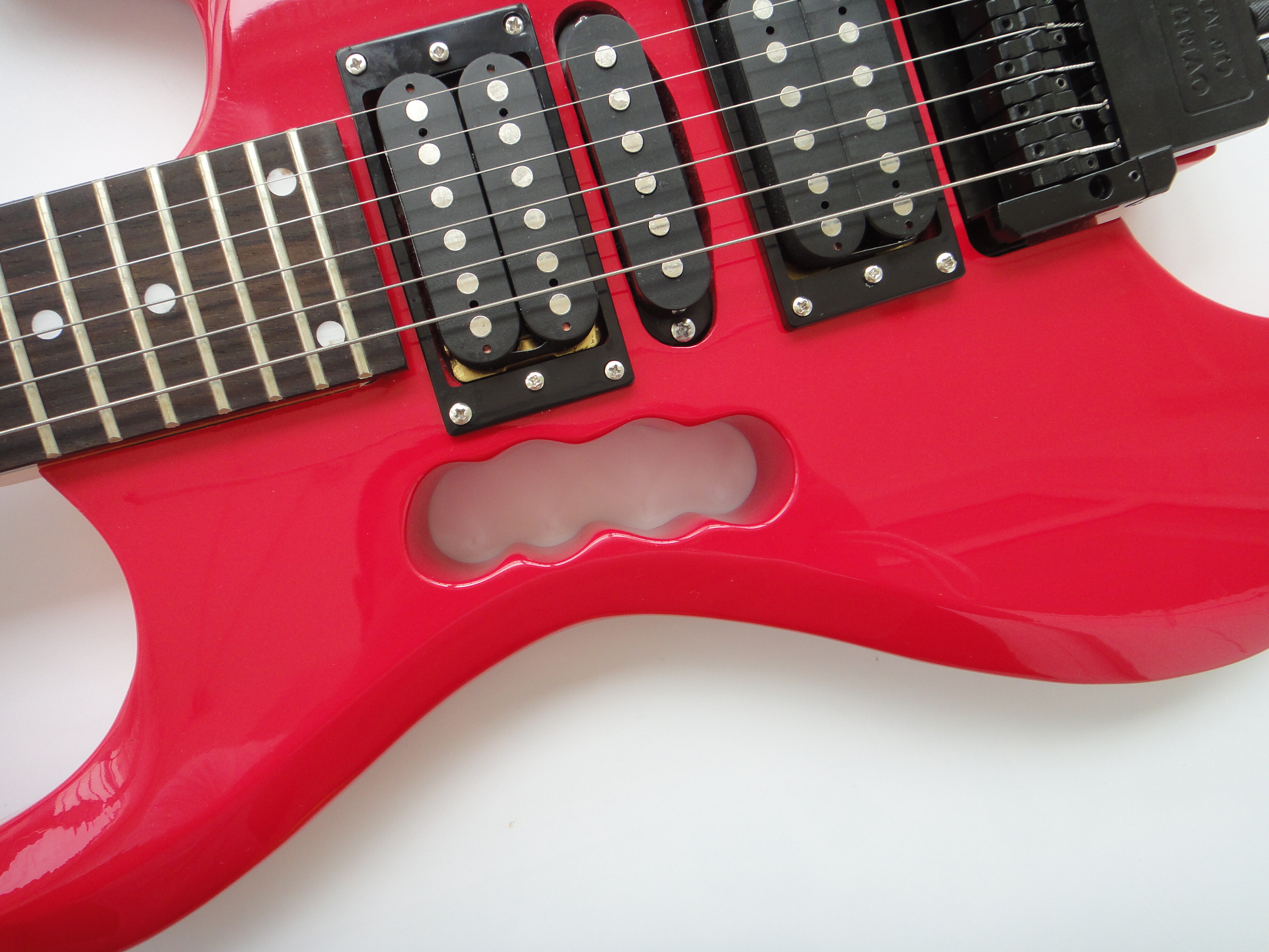 Guitarra Eléctrica Afanti Customized Headless Hsh Double Locking 6 String Red Color