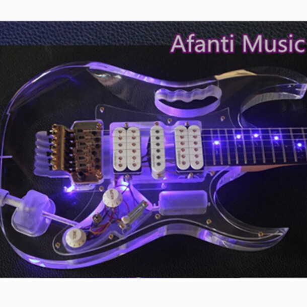 Afanti Music / Acrílico LED Jem Guitarra Eléctrica