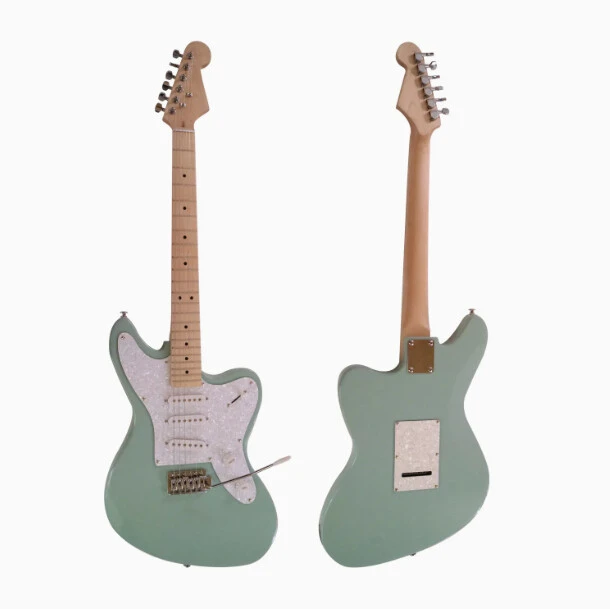 Afanti Customized SSS Pastilla Tremolo Puente Diapasón Arce Verde Guitarra Eléctrica