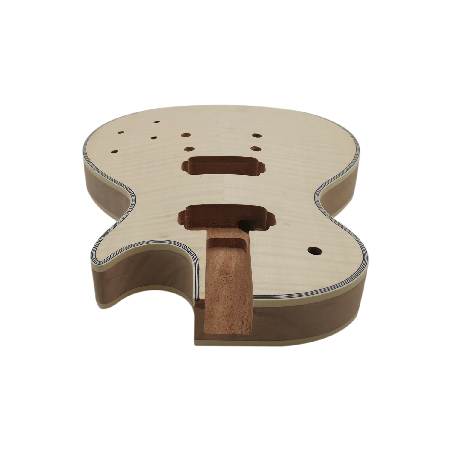 Afanti cuerpo de guitarra LP de caoba sin terminar con chapa de arce flameado