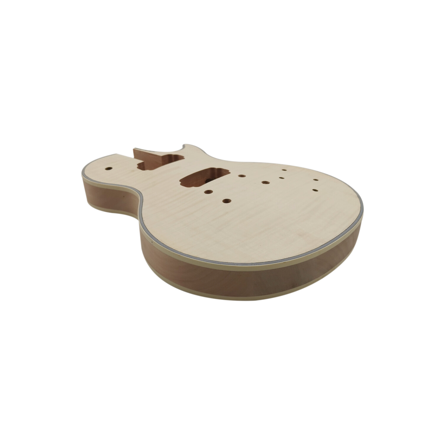 Afanti cuerpo de guitarra LP de caoba sin terminar con chapa de arce flameado