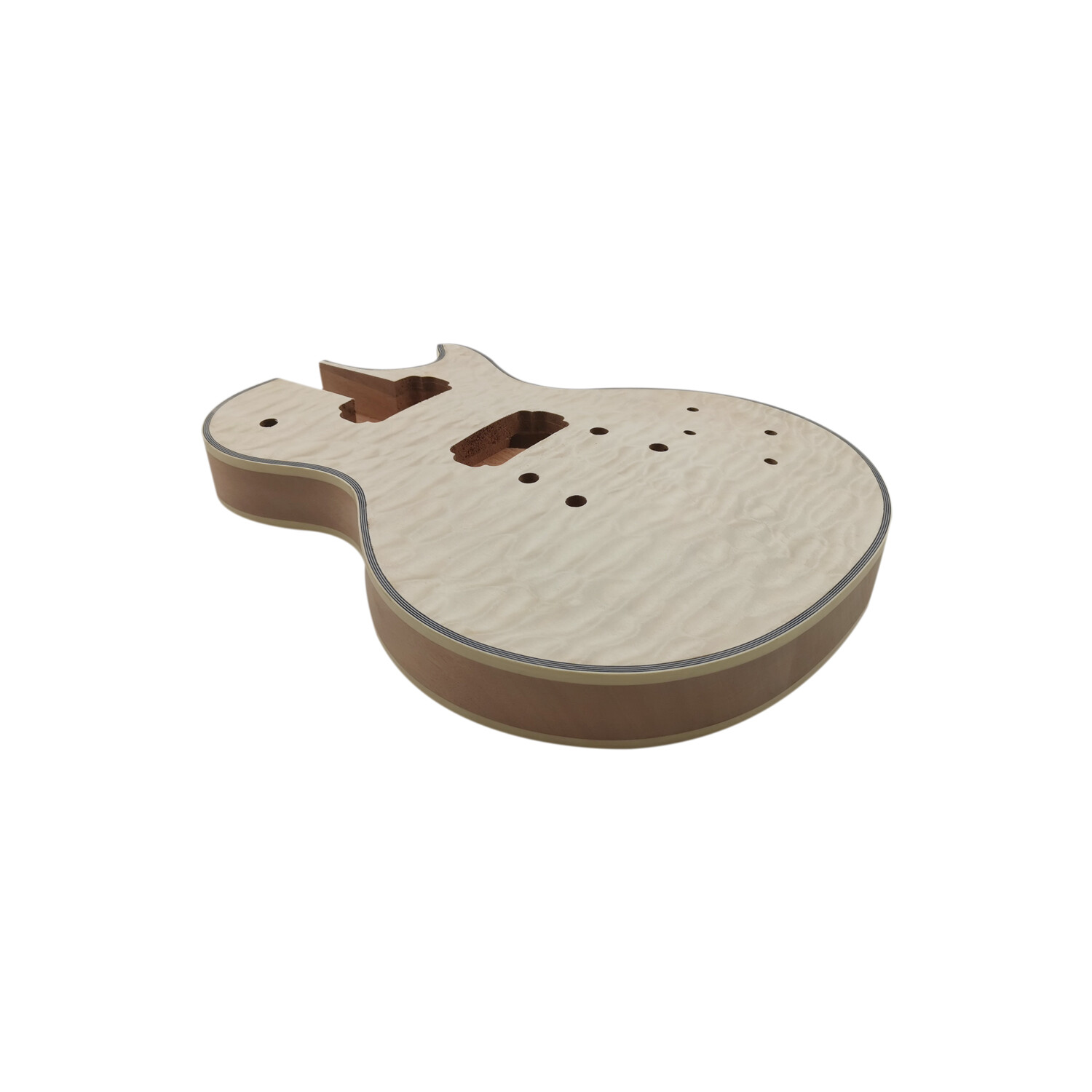 Afanti cuerpo de guitarra LP de caoba sin terminar con chapa de arce acolchado